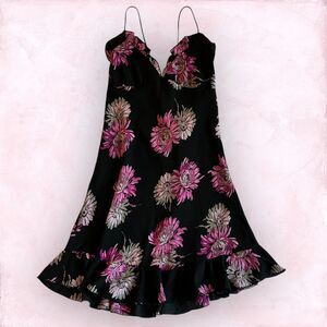 Vintage Anne Klein Floral Ruffle Mini Dress - Size M